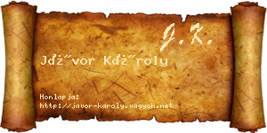 Jávor Károly névjegykártya