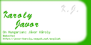 karoly javor business card
