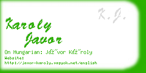 karoly javor business card